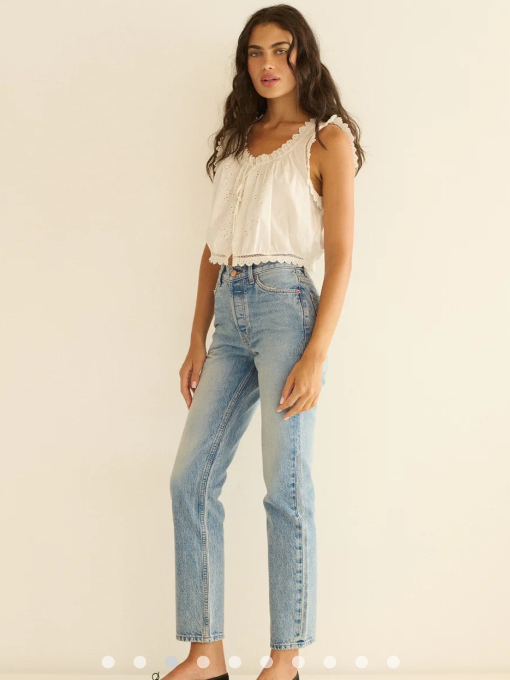 Doen Cream Eyelet Lace Tank Top - Picture 2 of 5